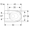 iCon Wisząca miska WC, lejowa, B35.5cm, H33cm, T53cm, ukryte mocowania, Rimfree, KeraTect GEBERIT 501.661.00.8