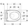 iCon Set wisz. miski WC, 35,5x53x37,5cm, ukryte mocowania, Rimfree, KeraTect, z deską wolny opad wypinana GEBERIT 501.664.00.8