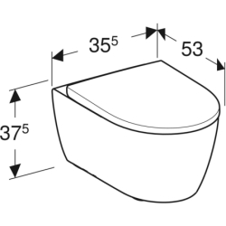 iCon Set wisz. miski WC, 35,5x53x37,5cm, ukryte mocowania, Rimfree, KeraTect, z deską wolny opad wypinana GEBERIT 501.664.00.8