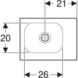 iCon Light Umywalka kompakt., B38cm, H13cm, T28cm, bez przelew., bez otworu na baterię, biały, KeraTect GEBERIT 501.830.00.4