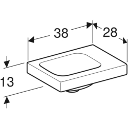 iCon Light Umywalka kompakt., B38cm, H13cm, T28cm, bez przelew., bez otworu na baterię, biały, KeraTect GEBERIT 501.830.00.4