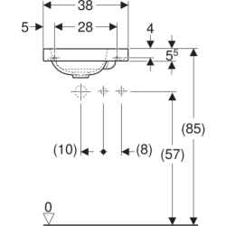 iCon Light Umyw. kompakt., B38cm, H13cm, T28cm, bez przelew., z otw.na bat. po prawej, biały-alpin, mat GEBERIT 501.830.JT.1