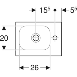 iCon Light Umyw. kompakt., B38cm, H13cm, T28cm, bez przelew., z otw.na bat. po prawej, biały-alpin, mat GEBERIT 501.830.JT.1
