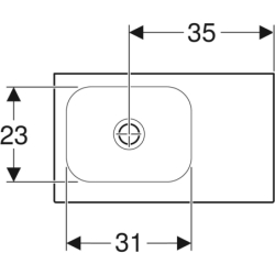 iCon Light Umywalka kompakt., B53cm, H13cm, T31cm, bez przelew., bez otworu na baterię, biały, KeraTect GEBERIT 501.832.00.4