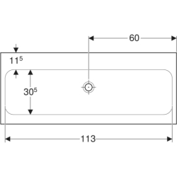 iCon Light Umywalka, B120cm, H16cm, T48cm, bez przelewu, bez otworu na baterię, KeraTect GEBERIT 501.837.00.8