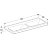 iCon Light Umywalka podwójna, B120cm, H15.5cm, T48cm, bez przelewu, bez otworu na baterię, KeraTect GEBERIT 501.838.00.8