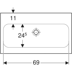 iCon Light Umywalka, B75cm, H17cm, T42cm, krótka, bez przelewu, bez otworu na baterię, KeraTect GEBERIT 501.842.00.8