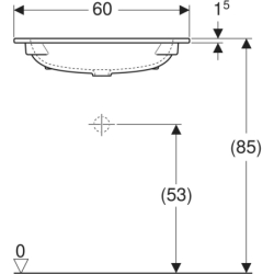 iCon Umywalka meblowa, B60cm, H13cm, T48cm, cienki rant, bez przelewu, bez otworu na baterię, KeraTect GEBERIT 501.843.00.4