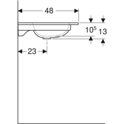 iCon Umywalka meblowa, B75cm, H13cm, T48cm, cienki rant, bez przelewu, bez otworu na baterię, KeraTect GEBERIT 501.844.00.4