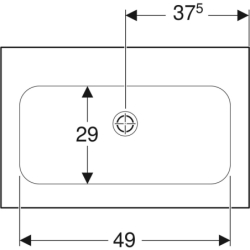iCon Umywalka meblowa, B75cm, H13cm, T48cm, cienki rant, bez przelewu, bez otworu na baterię, KeraTect GEBERIT 501.844.00.4
