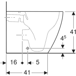 iCon miska WC,  B36cm, H41cm, T56cm, przylegająca do ściany, ukryte mocowanie, odpływ, Rimfree, KeraTect GEBERIT 502.382.00.8