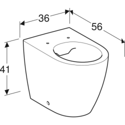 iCon miska WC,  B36cm, H41cm, T56cm, przylegająca do ściany, ukryte mocowanie, odpływ, Rimfree, KeraTect GEBERIT 502.382.00.8
