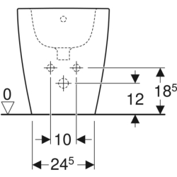 iCon Bidet stojący, B35cm, H41cm, T56cm, ukryte mocowania, z przelew, z otw. na bat., KeraTect GEBERIT 502.384.00.8