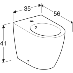 iCon Bidet stojący, B35cm, H41cm, T56cm, ukryte mocowania, z przelew, z otw. na bat., KeraTect GEBERIT 502.384.00.8