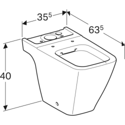 iCon Square miska WC do spł. nasadzanej,  B35.5cm, H40cm, T63.5cm, ukryte mocowania, odpływ, Rimfree, KeraTect GEBERIT 200930600