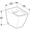 iCon Square miska WC,  B35cm, H40.5cm, T56cm, przylegająca do ściany, ukryte mocowania, Rimfree, KeraTect GEBERIT 211910600