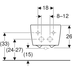 iCon Square Bidet wiszący, B35cm, H26cm, T54cm, ukryte mocowania, z przelewem, z otworem na baterie, KeraTect GEBERIT 231910600