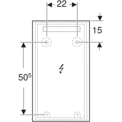 Option Basic Square Podświetlane lustro, B40cm, H70cm, T3.2cm, oświetlenie u góry, Aluminium anodyzowane GEBERIT 502.803.00.1