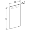 Option Basic Square Podświetlane lustro, B40cm, H70cm, T3.2cm, oświetlenie u góry, Aluminium anodyzowane GEBERIT 502.803.00.1