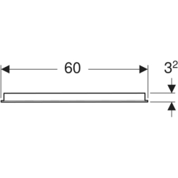 Option Basic Square Podświetlane lustro, B60cm, H70cm, T3.2cm, oświetlenie u góry, Aluminium anodyzowane GEBERIT 502.805.00.1