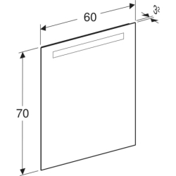 Option Basic Square Podświetlane lustro, B60cm, H70cm, T3.2cm, oświetlenie u góry, Aluminium anodyzowane GEBERIT 502.805.00.1