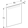 Option Basic Square Podświetlane lustro, B60cm, H70cm, T3.2cm, oświetlenie u góry, Aluminium anodyzowane GEBERIT 502.805.00.1