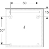 Option Basic Square Podświetlane lustro, B70cm, H70cm, T3.2cm, oświetlenie u góry, Aluminium anodyzowane GEBERIT 502.806.00.1
