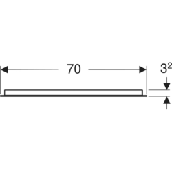 Option Basic Square Podświetlane lustro, B70cm, H70cm, T3.2cm, oświetlenie u góry, Aluminium anodyzowane GEBERIT 502.806.00.1