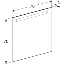 Option Basic Square Podświetlane lustro, B70cm, H70cm, T3.2cm, oświetlenie u góry, Aluminium anodyzowane GEBERIT 502.806.00.1