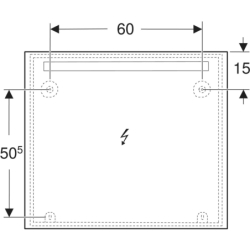 Option Basic Square Podświetlane lustro, B80cm, H70cm, T3.2cm, oświetlenie u góry, Aluminium anodyzowane GEBERIT 502.807.00.1