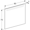 Option Basic Square Podświetlane lustro, B80cm, H70cm, T3.2cm, oświetlenie u góry, Aluminium anodyzowane GEBERIT 502.807.00.1