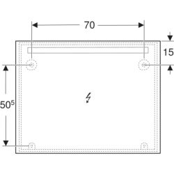 Option Basic Square Podświetlane lustro, B90cm, H70cm, T3.2cm, oświetlenie u góry, Aluminium anodyzowane GEBERIT 502.808.00.1