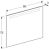 Option Basic Square Podświetlane lustro, B90cm, H70cm, T3.2cm, oświetlenie u góry, Aluminium anodyzowane GEBERIT 502.808.00.1