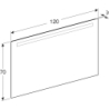 Option Basic Square Podświetlane lustro, B120cm, H70cm, T3.2cm, oświetlenie u góry, Aluminium anodyzowane GEBERIT 502.810.00.1