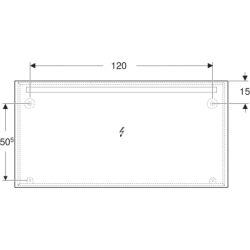 Option Basic Square Podświetlane lustro, B140cm, H70cm, T3.2cm, oświetlenie u góry, Aluminium anodyzowane GEBERIT 502.811.00.1