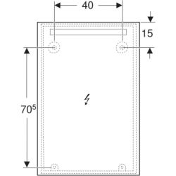 Option Basic Square Podświetlane lustro, B60cm, H90cm, T3.2cm, oświetlenie u góry, Aluminium anodyzowane GEBERIT 502.812.00.1