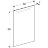 Option Basic Square Podświetlane lustro, B60cm, H90cm, T3.2cm, oświetlenie u góry, Aluminium anodyzowane GEBERIT 502.812.00.1