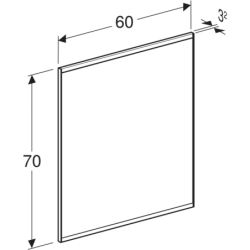 Option Plus Square Podświetlane lustro, B60cm, H70cm, T3.2cm, Aluminium anodyzowane GEBERIT 502.781.00.1