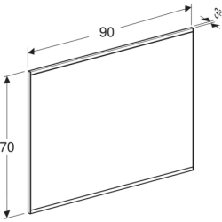 Option Plus Square Podświetlane lustro, B90cm, H70cm, T3.2cm, Aluminium anodyzowane GEBERIT 502.783.00.1
