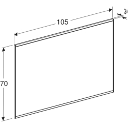 Option Plus Square Podświetlane lustro, B105cm, H70cm, T3.2cm, czarny mat, Aluminium anodyzowane GEBERIT 502.784.14.1