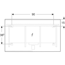 Option Plus Square Podświetlane lustro, B120cm, H70cm, T3.2cm, Aluminium anodyzowane GEBERIT 502.785.00.1