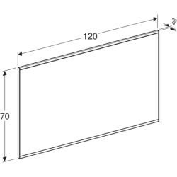 Option Plus Square Podświetlane lustro, B120cm, H70cm, T3.2cm, czarny mat, Aluminium anodyzowane GEBERIT 502.785.14.1