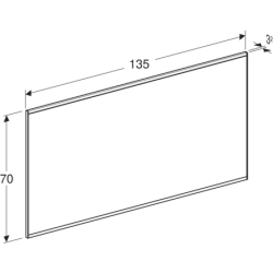 Option Plus Square Podświetlane lustro, B135cm, H70cm, T3.2cm, Aluminium anodyzowane GEBERIT 502.786.00.1