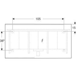 Option Plus Square Podświetlane lustro, B135cm, H70cm, T3.2cm, czarny mat, Aluminium anodyzowane GEBERIT 502.786.14.1