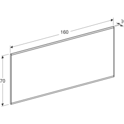 Option Plus Square Podświetlane lustro, B160cm, H70cm, T3.2cm, czarny mat, Aluminium anodyzowane GEBERIT 502.787.14.1