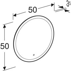 Option Round Podświetlane lustro, D50cm, T3.5cm, z bezpośrednim i pośrednim oświetleniem GEBERIT 502.796.00.1