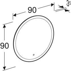 Option Round Podświetlane lustro, D90cm, T3.5cm, z bezpośrednim i pośrednim oświetleniem GEBERIT 502.799.00.1
