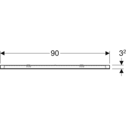 Option Square Podświetlane lustro, B90cm, H65cm, T3.2cm, oświetlenie u góry, Aluminium szczotkowane GEBERIT 819200000