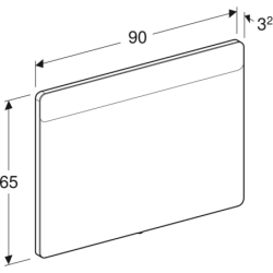 Option Square Podświetlane lustro, B90cm, H65cm, T3.2cm, oświetlenie u góry, Aluminium szczotkowane GEBERIT 819200000