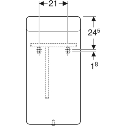 Option Square Podświetlane lustro, B40cm, H80cm, T3.2cm, oświetlenie u góry, Aluminium szczotkowane GEBERIT 819240000